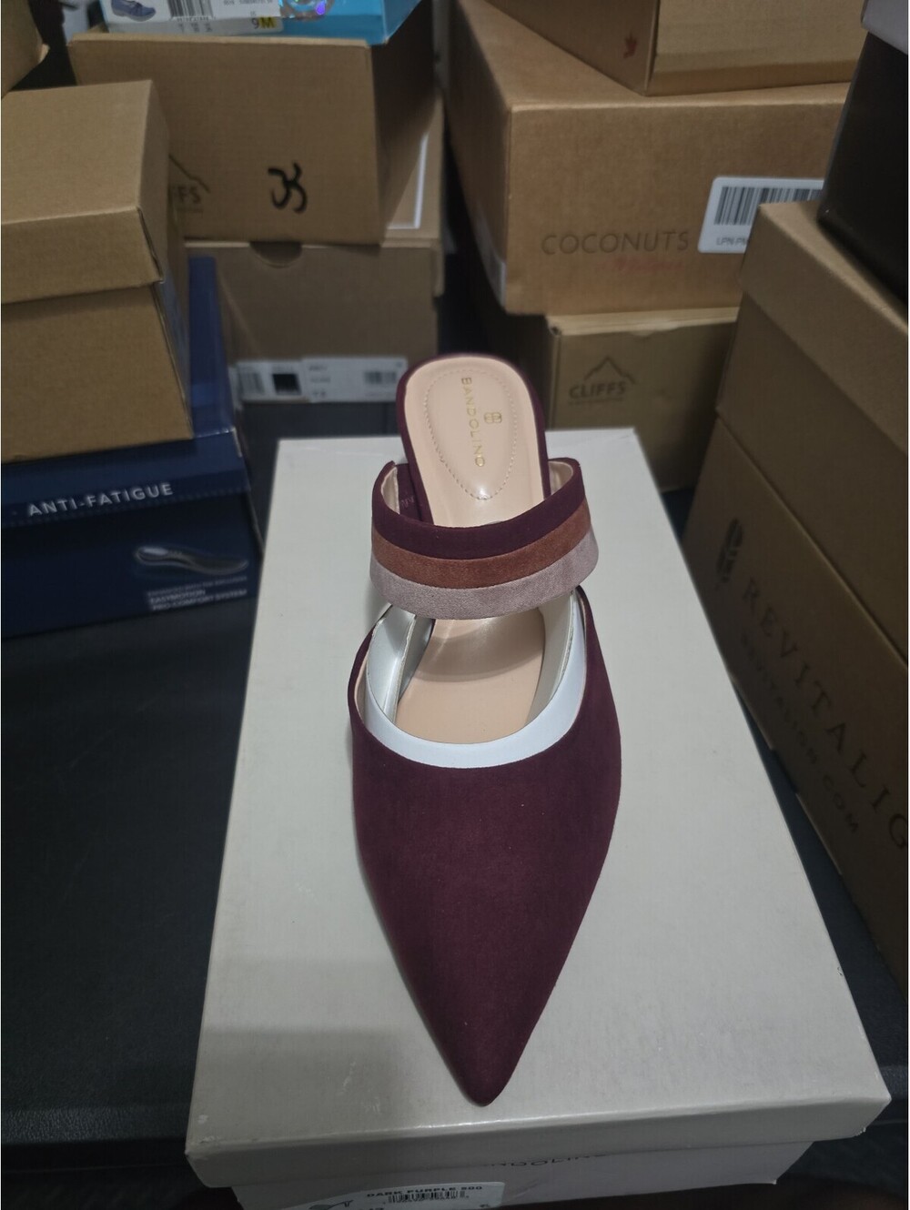 Bandolino Marelli2 Dark Purple Mule Heels Women’s Size 8.5 New